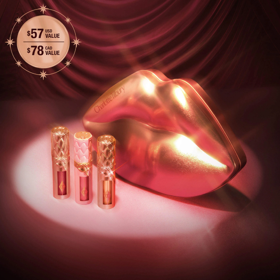 Charlotte Tilbury Mini Big Lip Plumpgasm Plumping Lip Gloss Trio Makeup Gift Set *Pre Orden*
