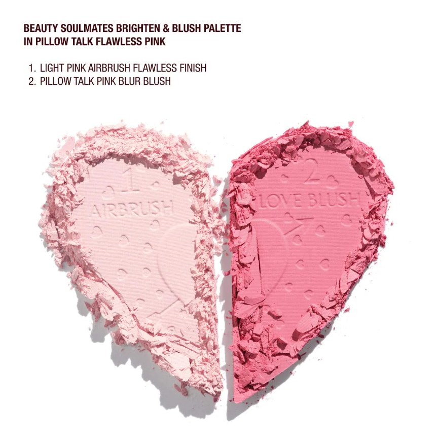 Charlotte Tilbury Pillow Talk Beauty Soulmates Airbrush Flawless Finish Brightening and Blush Powder Palette *Pre Orden* - Beautyland by Rocio 