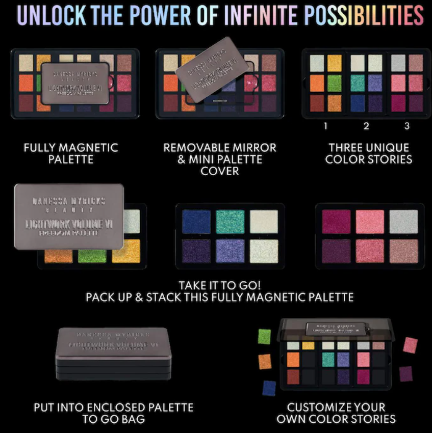 Danessa Myricks Beauty LIGHTWORK VI The Freedom Palette: Magnetic, Customizable, Stackable Palette with Illuminating Pigments for Eyes, Face & Lips *Pre orden*