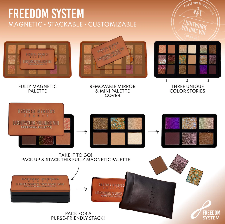 Danessa Myricks Beauty Lightwork VIII Freedom Makeup Palette: Magnetic, Customizable, Stackable Palette for Eyes & Face *Pre Orden*