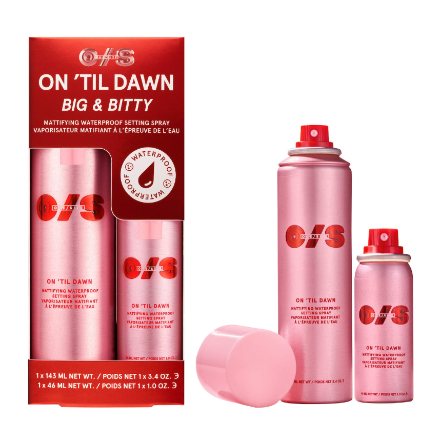 One Size by Patrick Starrr  On 'Til Dawn Mattifying Waterproof Setting Spray Big & Bitty Duo *Pre Orden*