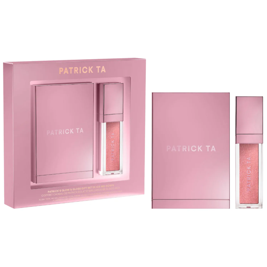 Patrick TA Patrick's Glow and Gloss Set: Major Headlines Blush Duo and Plumping Lip Gloss Makeup Gift Set *Pre Orden*