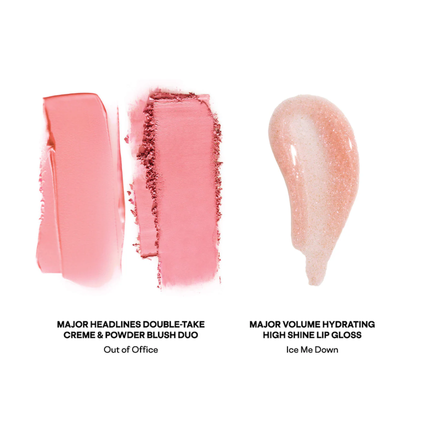 Patrick TA Patrick's Glow and Gloss Set: Major Headlines Blush Duo and Plumping Lip Gloss Makeup Gift Set *Pre Orden*