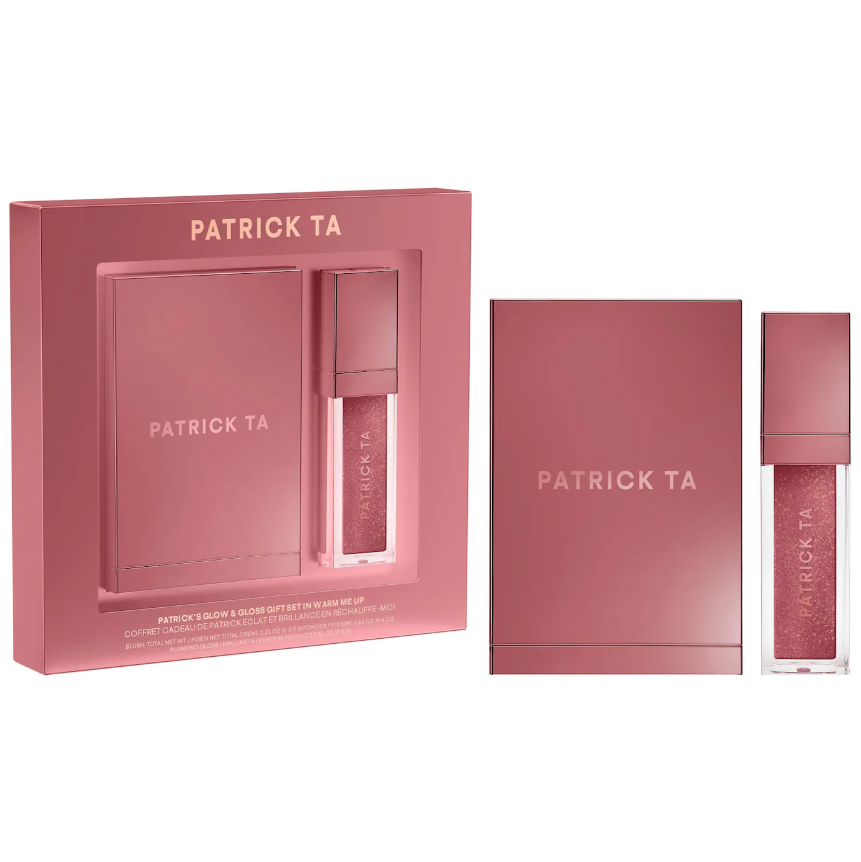 Patrick TA Patrick's Glow and Gloss Set: Major Headlines Blush Duo and Plumping Lip Gloss Makeup Gift Set *Pre Orden*