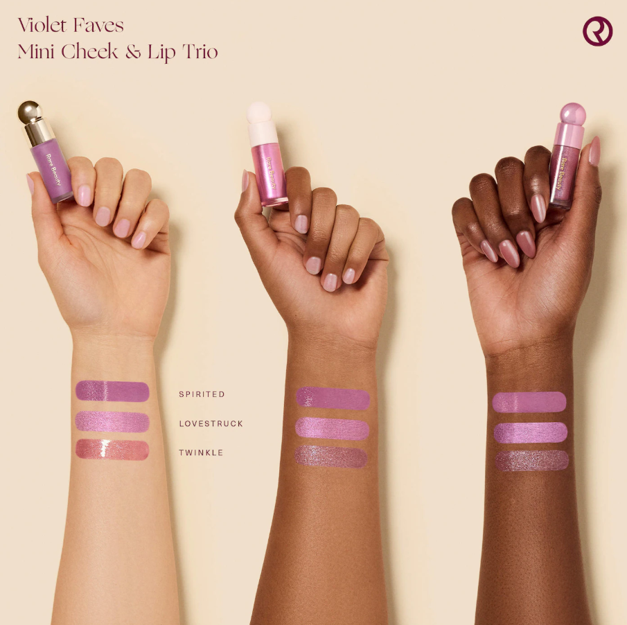 Rare Beauty by Selena Gomez Violet Faves Mini Cheek and Lip Trio Makeup Gift Set *Pre Orden*