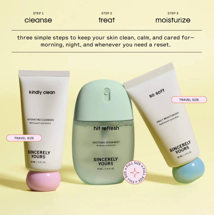 Sincerely Yours  Fresh Starter 3 Piece Skincare Set *Pre Orden*
