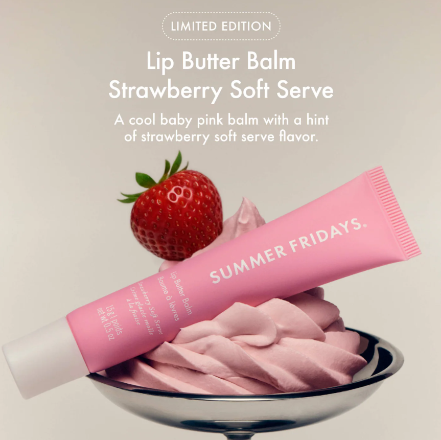 Summer Fridays  Sweet Pink Duo with Birthday Cake + Strawberry Soft Serve Lip Butter Balm *Pre Orden*